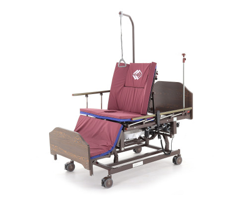 Кровать медицинская электрическая для лежачих больных DB-11А (МЕ-5528Н-12) ЛДСП Венге с боковым переворачиванием, туалетным устройством и функцией «кардиокресло»