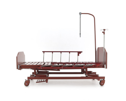 Кровать медицинская механическая для лежачих больных E-31 (ММ-3024Н-00) (3 функции) с ростоматом и полкой