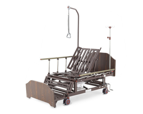 Кровать медицинская механическая для лежачих больных Е-45А (ММ-5124Н-10) с боковым переворачиванием, туалетным устройством и функцией «кардиокресло»