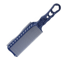 Расчёска с ручкой и зубцами на обушке большая синяя для стрижки под машинку синий
