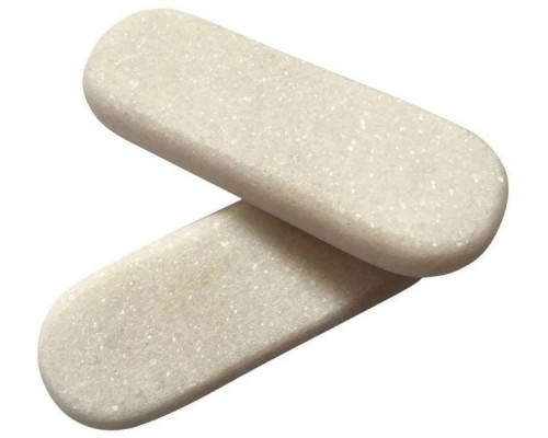 Массажный камень из мрамора белый (HBX2) 12х4х2 см